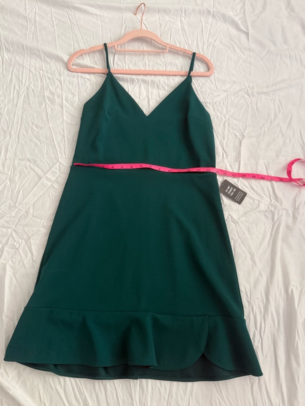 Express Emerald Green Flounce Hem Mini Dress NWT Size M